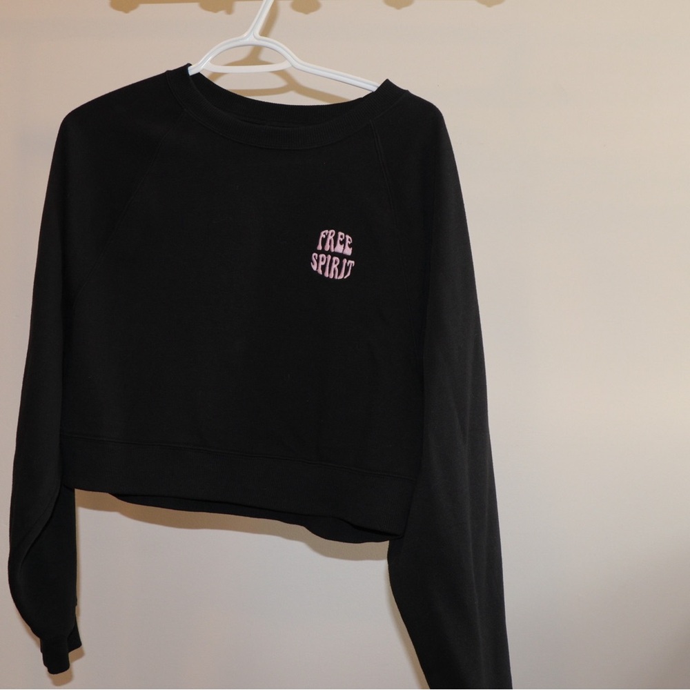 NOBO Black Long Sleeve Tee with Pink Detail